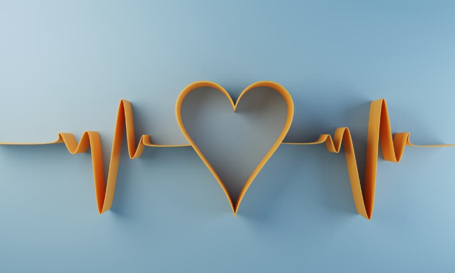 Illustration of a heart shape with a pulse trace