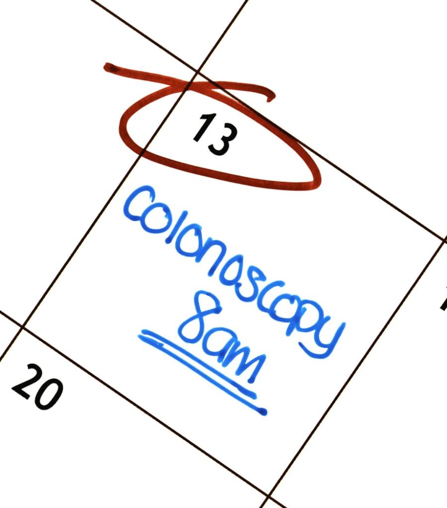 Calendar with Colonoscopy Appointment Reminder