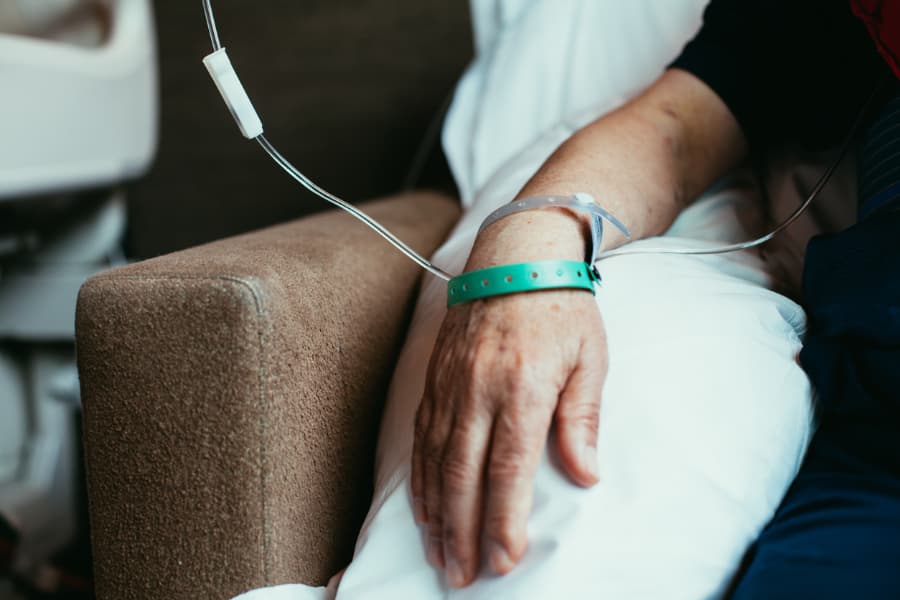 Patient receiving treatment for cancer